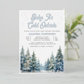 Baby It's Cold Outside 冬の森の赤ちゃんお披露目会 箔招待状 (立ち正面)