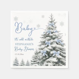 Baby It's Cold Outside 冬の男の子のベビーシャワー スタンダードカクテルナプキン