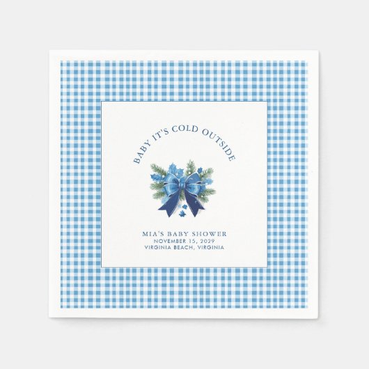 Baby It's Cold Outside 冬の赤ちゃんお披露目会  スタンダードカクテルナプキン (正面)