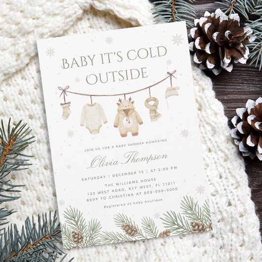 Baby It's Cold Outside 冬の赤ちゃんお披露目会 招待状