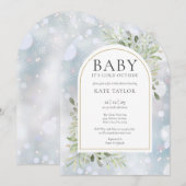 Baby+Its+Cold+Outside 冬の雪の赤ちゃんお披露目会 招待状 (正面/裏面)