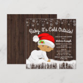 Baby its Cold Outside 男の子 クリスマス・ベビーシャワー 招待状 (正面/裏面)
