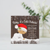 Baby its Cold Outside 男の子 クリスマス・ベビーシャワー 招待状 (スタンド正面)
