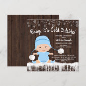 Baby its Cold Outside 男の赤ちゃんのシャワーパーティーの招待状 招待状 (正面/裏面)