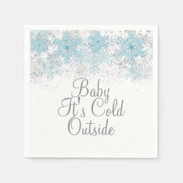 Baby It's Cold Outside 雪の結晶 ナプキン スタンダードカクテルナプキン