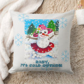 Baby it's Cold Outside 20" Throw Pillow クッション (ブランケット)