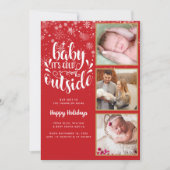 Baby It's Cold Outside 3枚の写真で出産報告 シーズンカード (正面)