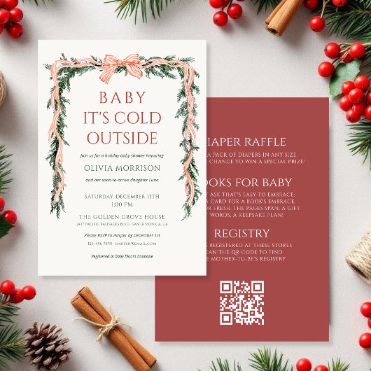Baby It's Cold Outside All in One Baby Shower 招待状