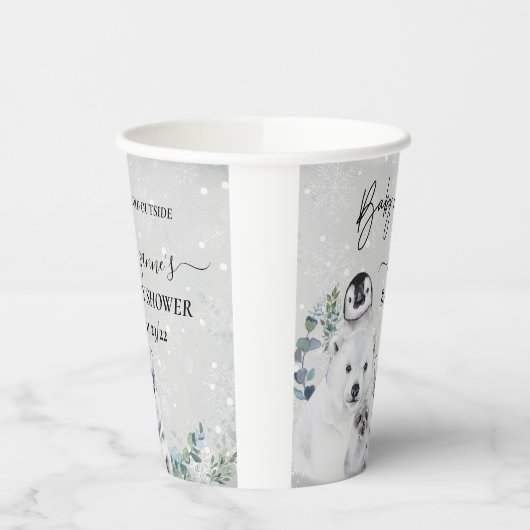 Baby It's Cold Outside Arctic Animal Shower Winter 紙コップ (左)