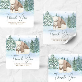 Baby It's Cold Outside Baby Shower スクエアシール