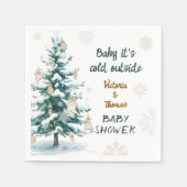 Baby It's Cold Outside Baby Shower スタンダードカクテルナプキン (正面)