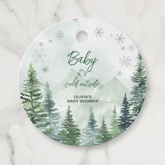 Baby it's Cold Outside Baby Shower フェイバータグ (正面)