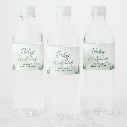 Baby it's Cold Outside Baby Shower ペットボトルラベル (ボトル)