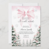 Baby Its Cold Outside Baby Shower Christmas Tree 招待状 (正面)