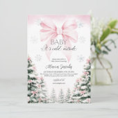Baby Its Cold Outside Baby Shower Christmas Tree 招待状 (スタンド正面)