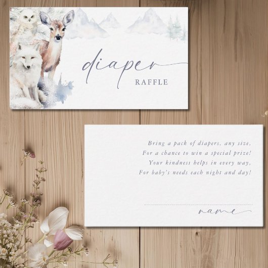 Baby It's Cold Outside Baby Shower Diaper Raffle エンクロージャーカード