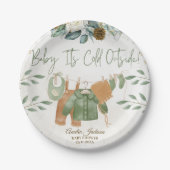 Baby It's Cold Outside Baby Shower Invitation  ペーパープレート (正面)