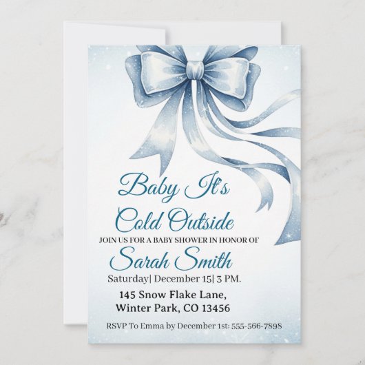 Baby It's Cold Outside Baby Shower Invitation 招待状 (正面)