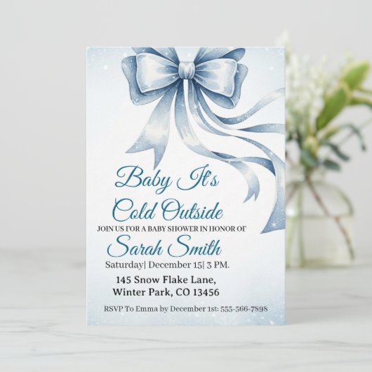 Baby It's Cold Outside Baby Shower Invitation 招待状 (スタンド正面)
