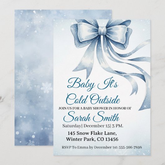 Baby It's Cold Outside Baby Shower Invitation 招待状 (正面/裏面)