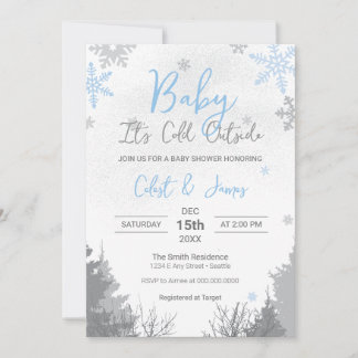 Baby It's Cold Outside Baby Shower Invitation 招待状