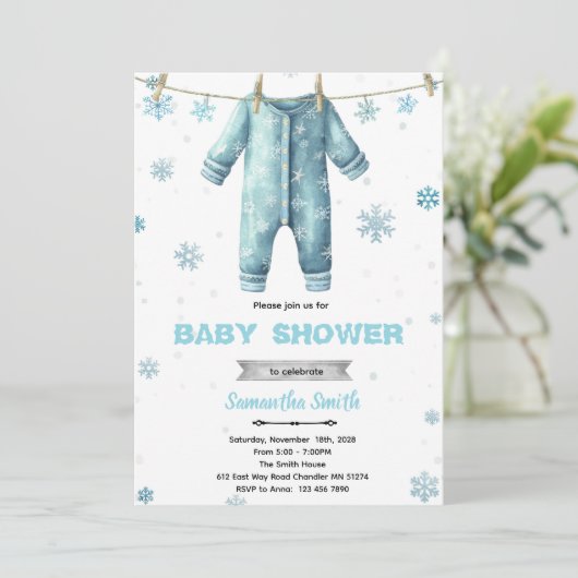 Baby Its Cold Outside Baby Shower Invitation 招待状 (スタンド正面)