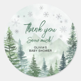 Baby it's Cold Outside Baby Shower Thank you ラウンドシール