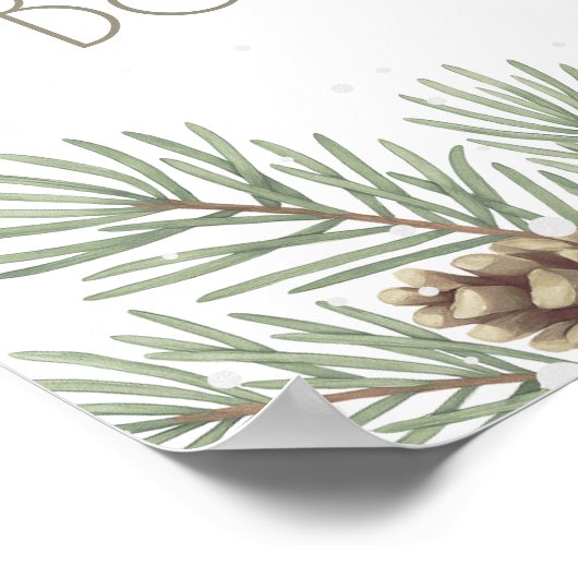 Baby It's Cold Outside Baby Shower Welcome ポスター (角)