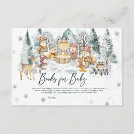 Baby Its Cold Outside Baby Shower Woodland Books  エンクロージャーカード