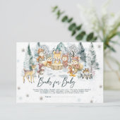 Baby Its Cold Outside Baby Shower Woodland Books  エンクロージャーカード (スタンド正面)
