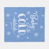 Baby It's Cold Outside Blue フリースブランケット (正面(横))