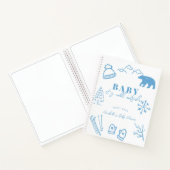 Baby It's Cold Outside Blue Baby Shower Guest Book ノートブック (内部)