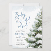 Baby It's Cold Outside Blue Baby Shower Invitation 招待状 (正面)