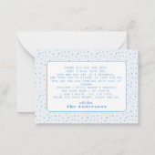 Baby It's Cold Outside Blue Baby Shower Thank You ノートカード (裏面)