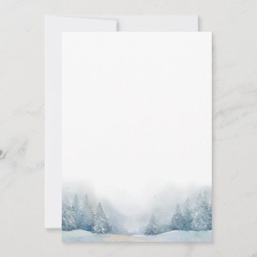 Baby Its Cold Outside Blue Bear Boy Baby Shower  招待状 (裏面)