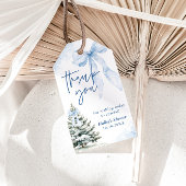 Baby Its Cold Outside Blue Bow Winter Baby Shower ギフトタグ