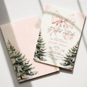 Baby It's Cold Outside Bow Baby Shower 招待状