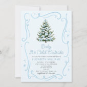 Baby It's Cold Outside Christmas Baby Shower 招待状 (正面)