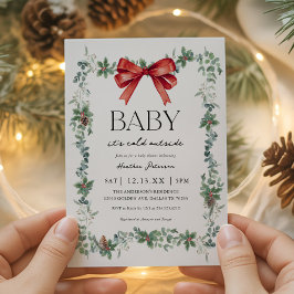 Baby It's Cold Outside Christmas Baby Shower 招待状