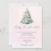 Baby it's cold outside Christmas girl baby shower 招待状 (正面)