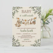 Baby Its Cold Outside Clothest Line Baby Shower 招待状 (スタンド正面)