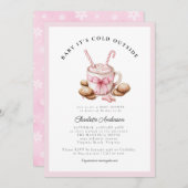 Baby It's Cold Outside Coquette Baby Shower  招待状 (正面/裏面)