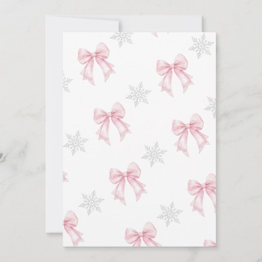 Baby Its Cold Outside Coquette Pink Bow Birthday 招待状 (裏面)