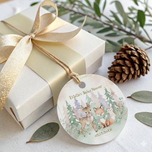 Baby It's Cold Outside Cute Winter Woodland フェイバータグ