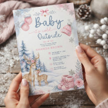 Baby It's Cold Outside Deer Woodland ベビーシャワー