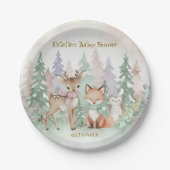 Baby It's Cold Outside Elegant Winter Woodland  ペーパープレート (正面)