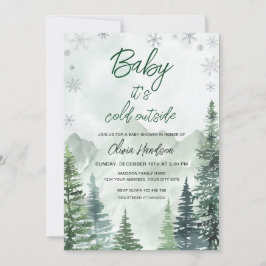 Baby its cold outside Gender neutral baby shower 招待状