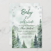 Baby its cold outside Gender neutral baby shower 招待状 (正面/裏面)