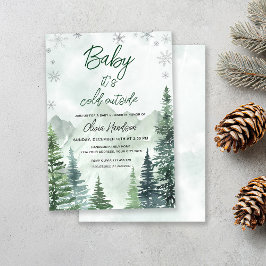 Baby its cold outside Gender neutral baby shower 招待状