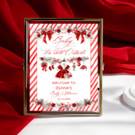 Baby Its Cold Outside Girl Baby Shower Welcome ポスター